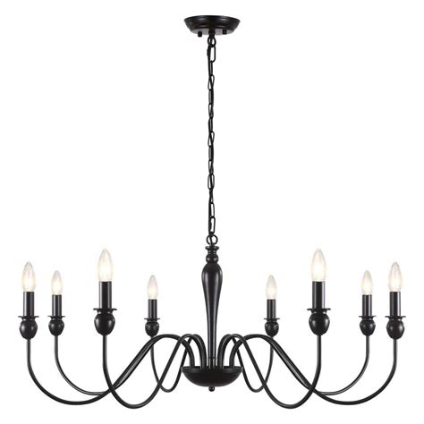 LWYTJO Marypaz 8 Light Black Dimmable Classic Traditional Farmhouse