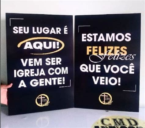 Kit 2 Placas De Boas Vindas Para Igreja Congresso 40x60cm Elo7 Em