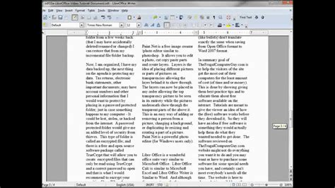 Libreoffice Writer 44 Newspaper Column Format Youtube