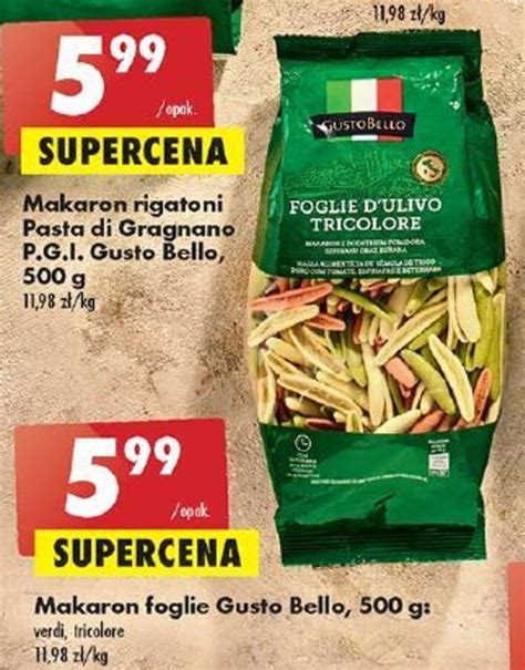 Promocja Makaron Foglie Gusto Bello 500 G W Biedronka