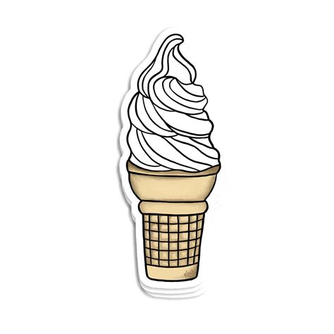 Vanilla Ice Cream Vinyl Sticker Etsy