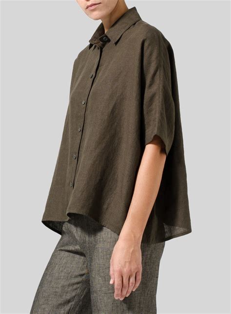 Linen Boxy Sleeves Shirt