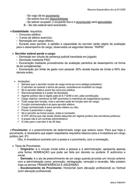 Lei 8112 Resumoesquematico