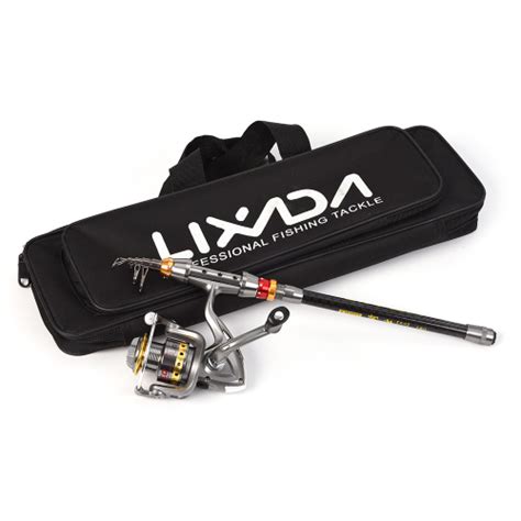 Lixada Telesc Pico Fishing Rod E Combo Completa Fibra De Carbono Kit