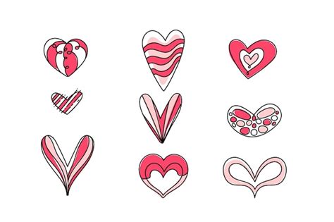 Colecci N Corazones Dibujados A Mano Vector Gratis