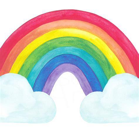 Aquarell Regenbogen Png Von Hand Gezeichnet Regenbogen Und Etsy