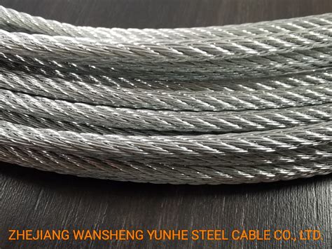 Non Alloy Carbon Steel Elevator Wire Cable 8X19s FC Galvanized Steel