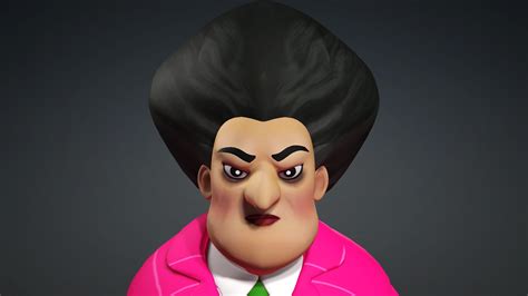 scary teacher character model fbxiavatar full rig facial rig