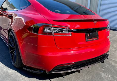 Tesla Model S Plaid And Long Range Carbon Fiber Rear Diffuser Extension — Reeldeal Ev Ev Car