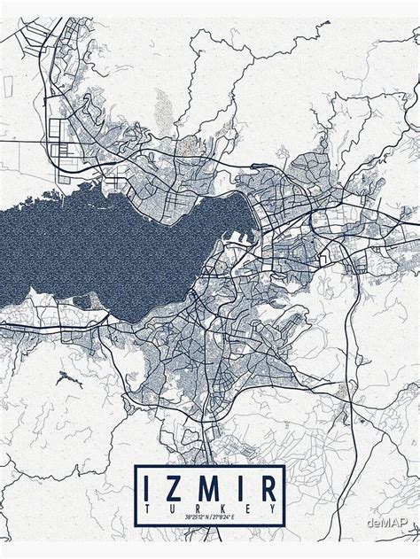 Izmir City Map Of Turkey Coastal Poster For Sale By Demap City