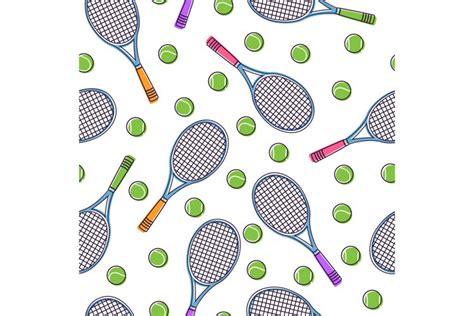 Tennis Rackets And Balls Seamless Pattern 3312189