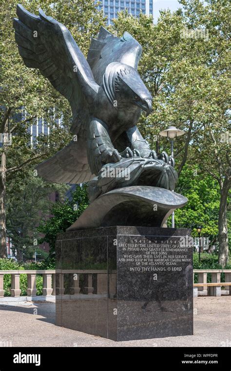 American Eagle statue, eagle sculpture and plinth dedicated to US Navy ...