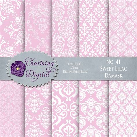 Pink Damask Digital Paper Pink Scrapbooking Digital Paper Etsy