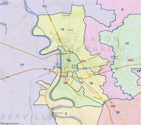 Map of Baton Rouge Senate Districts 2016