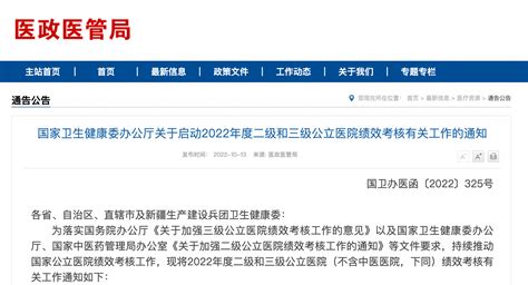 2022年度二级和三级公立医院绩效考核启动