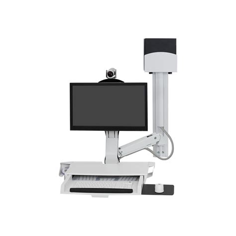 Ergotron Sv Combo System With Worksurface And Pan Small Cpu Holder