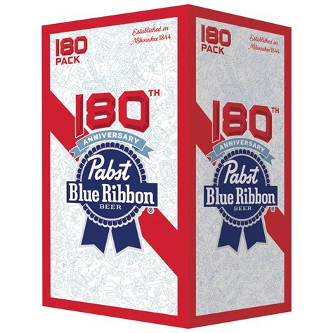 Pabst Blue Ribbon 180 Pack Anniversary Case 180 Beers For 180 Years