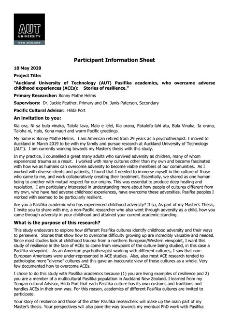 Participant Information Sheet Example