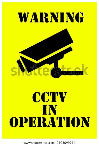 Cctv Operation Warning Sign Printable Stock Illustration 2103099914