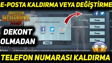 Pubg Mobile Telefon Numarasi Kaldirma E Posta Kaldirma Telefon Numarasi