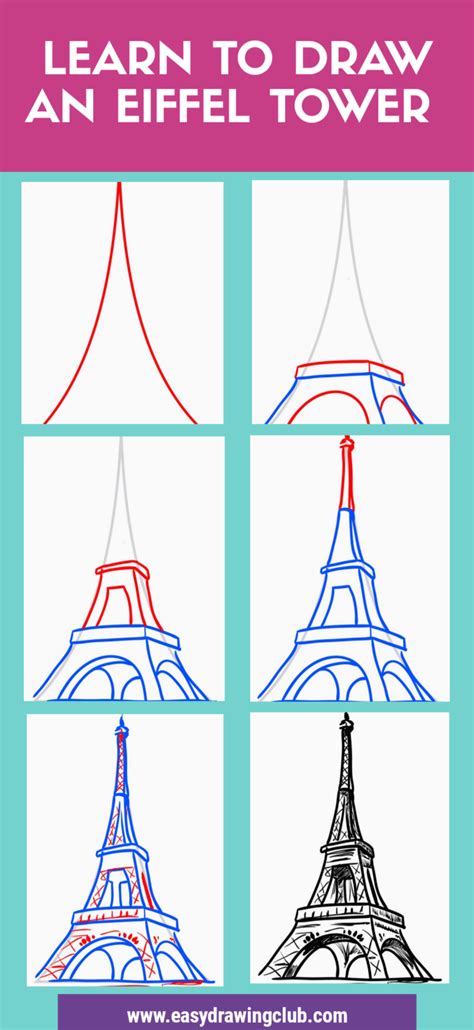 Learn How To Draw A Cool And Easy Eiffel Tower Drawing Sketch In 11 Easy Steps Eiffel Tower