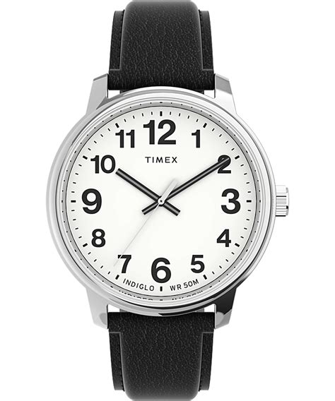 Easy Reader Bold 43mm Leather Strap Watch Timex US