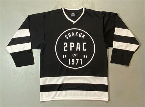 Tupac Pac Est Black White Hockey Jersey Rare Men S Sz Med Hip