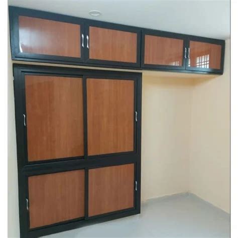 Doors Brown Aluminium Wardrobe Without Mirror With Locker At Rs