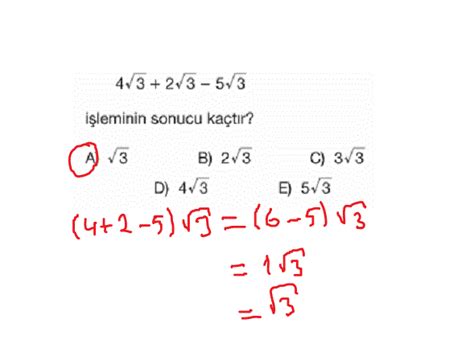 9 Sınıf Köklü Sayılar Çözümlü Sorular 2 →