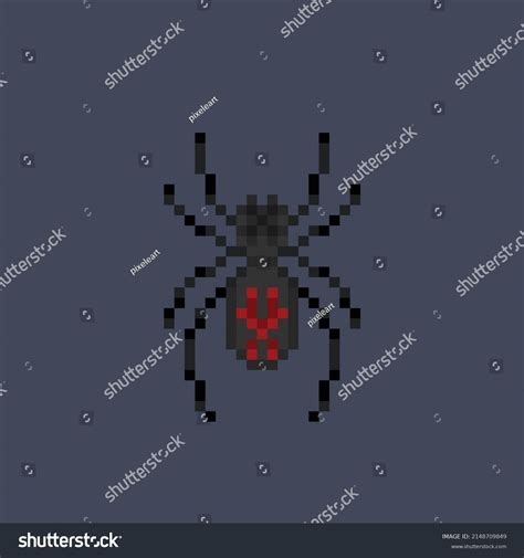 Black Spider Pixel Art Style Stock Vector Royalty Free 2148709849