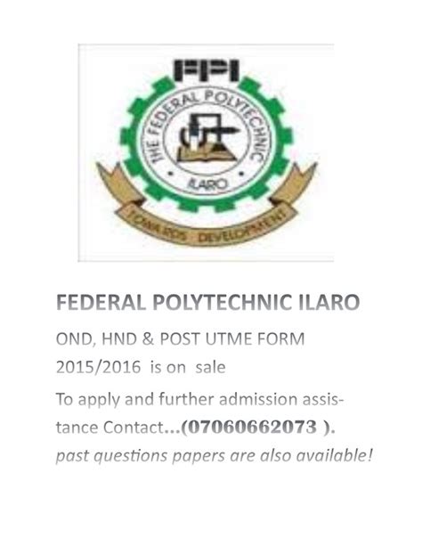 Federal Polytechnic, Ilaro 2015/2016 POST-UTME Screening Execise Is On ...