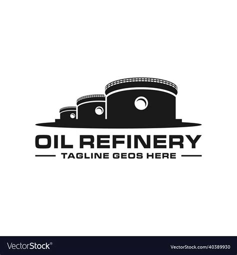 Oil refinery industry inspiration logo Royalty Free Vector