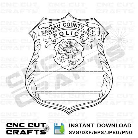 Nassau County Police Svg Badge Logo Vector Monogram Dxf Cnc Router File ...