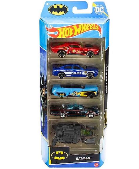 Hot Wheels Batman 5 Pack Set Of 5 Batman Themed Toy Cars In 164 Scale