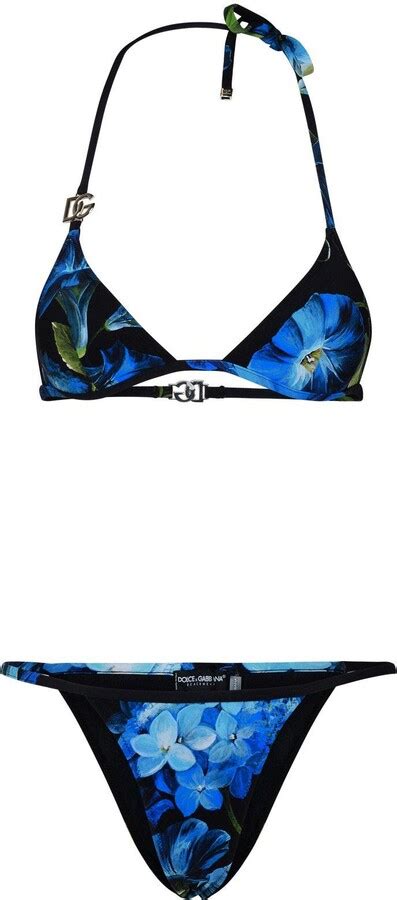 Dolce And Gabbana Bluebell Printed Bikini Set Shopstyle Two Piece Swimsuits