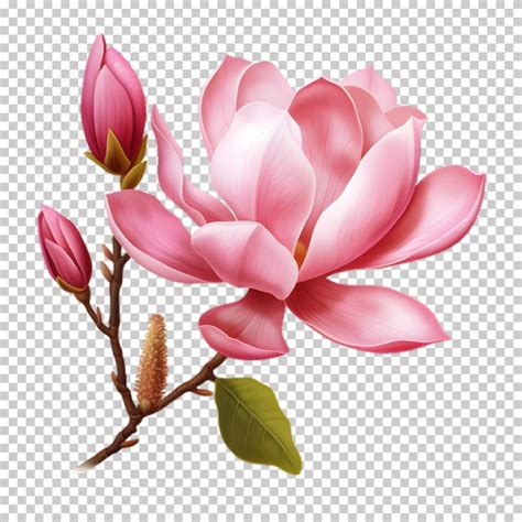 Premium Psd Magnolia Flower Isolated On Transparent Background