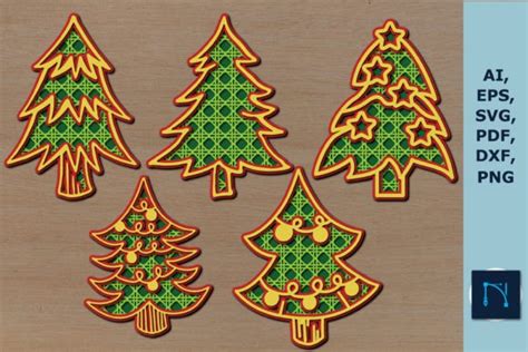 Multi Layer 3d Christmas Tree Svg Bundle Graphic By Ngised · Creative Fabrica