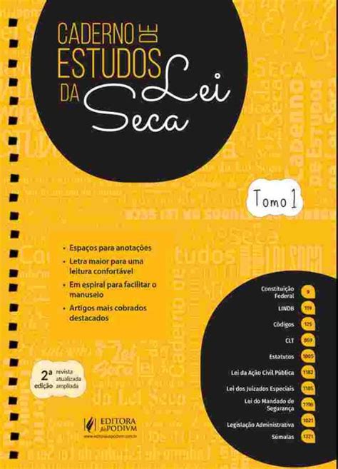 Caderno De Estudos Da Lei Seca Livraria Do Arco Da Velha