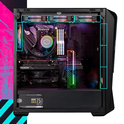 Gabinete Gamer Cooler Master Masterbox Argb Mid Tower Lateral De