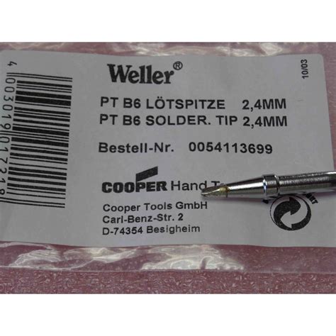 WELLER PTB6 PANNE A SOUDER TIP 310C 2 4mm Pour TCPS TCP 12 TCP 24