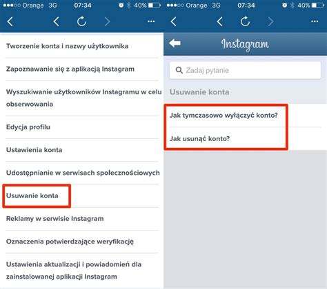 Jak Usun Konto Instagram