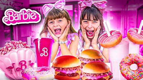 Horas Comendo Tudo Rosa Da Barbie Desafio Youtube