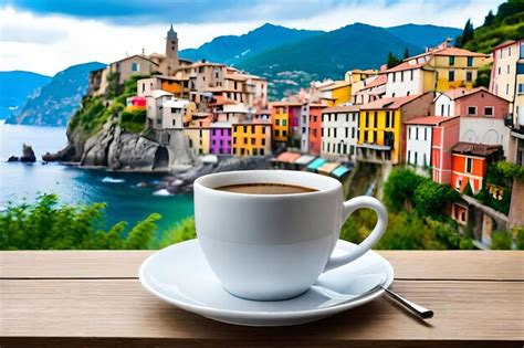 Premium Photo | Coffee break in a typical colorful italian village