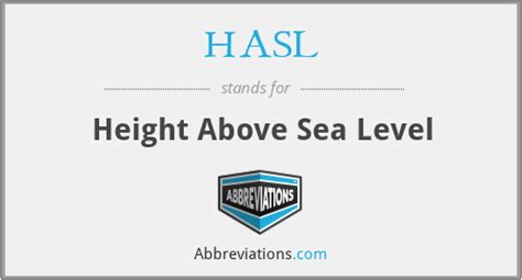 What Is The Abbreviation For Height Above Sea Level