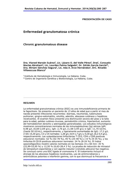 Pdf Enfermedad Granulomatosa Cr Nica