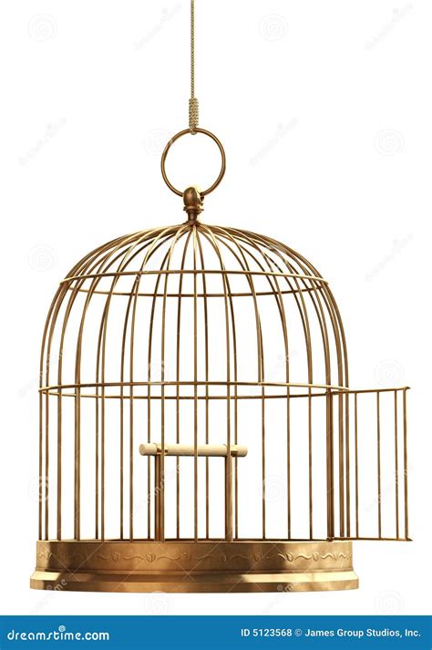 Open Bird Cage stock photo. Image of brass, empty, prisoner - 5123568