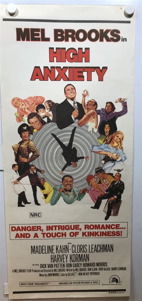 ORIGINAL DAYBILL MOVIE POSTER- HIGH ANXIETY - Mel Brooks, Madeline Kahn, Cloris Leachman, Harvey ...