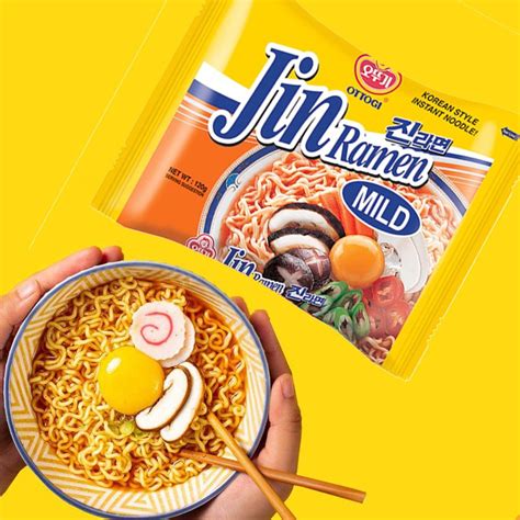 Noshers Ottogi Jin Ramen Mild Spicy Flavor Korean Noodles G