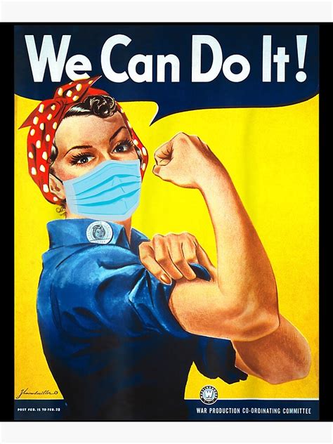 Rosie The Riveter Face We Can Do It Face Mask Edition Poster For Sale