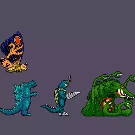 Godzilla NES Invasion sprites by SaffRox7650 on Newgrounds